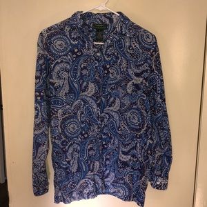 Ralph Lauren Button down print blouse